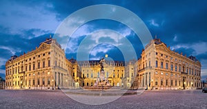 Wurzburg Residence palace at dusk