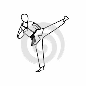 Wushu master icon, simple style