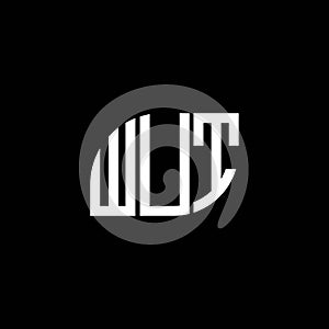 WUT letter logo design on black background. WUT creative initials letter logo concept. WUT letter design.WUT letter logo design on