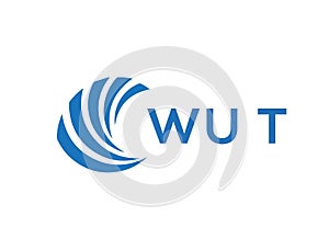 WUT letter logo design on white background. WUT creative circle letter logo