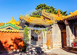 Wutaishan(Mount Wutai) scene-Courtyard of Buddha top(Pusa Ding) temple