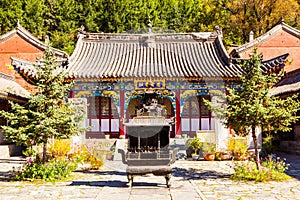 Wutaishan(Mount Wutai) scene-Courtyard of of Longquan temple. photo