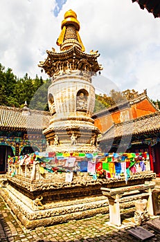 Wutaishan(Mount Wutai) scene. Grave pagoda in the Longquan temple. photo