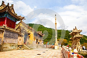 Wutaishan(Mount Wutai) scene-Longquan temple main gate. photo