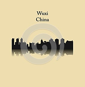 Wuxi, China city silhouette