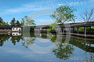 Wuxi Taihu Liyuan Garden small bridge waterside