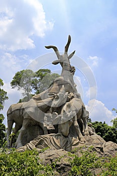 Wuyang ( five goats ) statue