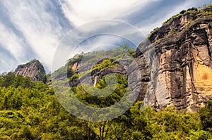 Wuyishan rocky cliffs china