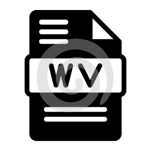 Wv File Format Icon. Flat Style Design, File Type icons symbol. Vector Illustration