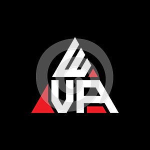 WVA triangle letter logo design with triangle shape. WVA triangle logo design monogram. WVA triangle vector logo template with red