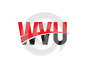 WVU Letter Initial Logo Design Vector Illustration photo