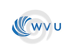 WVU letter logo design on white background. WVU creative circle letter logo photo