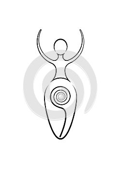 Spiral goddess of fertility, Wiccan Pagan Symbols, The spiral cycle of life, death and rebirth. Wicca mother earth symbol sexual