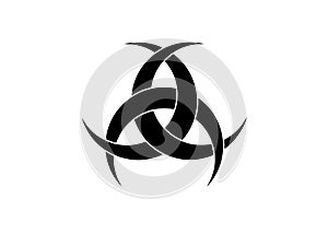 The Emblem Of Diane De Poitiers, Three Interlaced Crescents moon. Religion symbol, Odin icon. Celtic sacred flower Wiccan sign photo