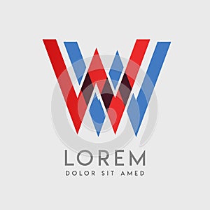WW logo letters with blue and red gradation