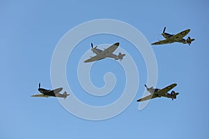 WW2 Spitfires in mid air