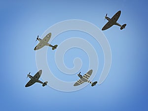 WW2 Spitfires in mid air