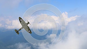 Ww2 supermarine spitfire 3d model in flight photo