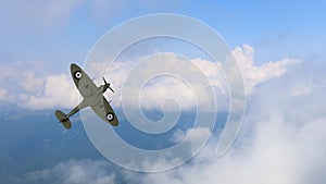 Ww2 supermarine spitfire 3d model in flight