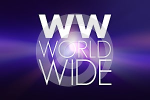 WW - World Wide acronym, business concept background