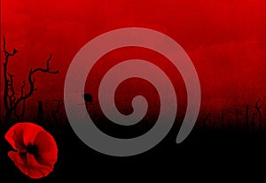 WW1 First World War Abstract Background with Poppy