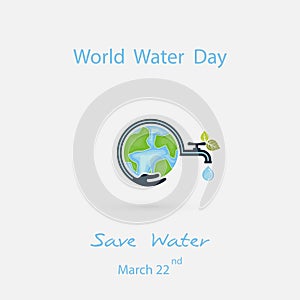 WW118bWater drop and water tap with human hand icon.Blue globe &hand icon vector logo design template.World Water Day icon.World