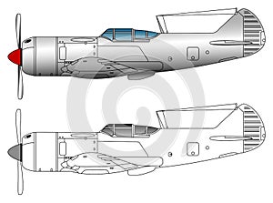 WW2 fighter plane vector art