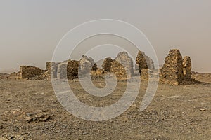 WW2 lookout post ruins at Gebel al Ingleez mountain near Bahariya oasis, Egy