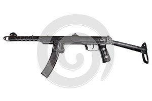 Ww2 submachine gun isolated on a white background