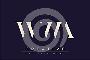 WWA abstract letter logo design