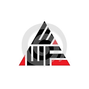 WWF triangle letter logo design with triangle shape. WWF triangle logo design monogram. WWF triangle vector logo template with red