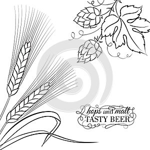 Wwheat ear and hop.
