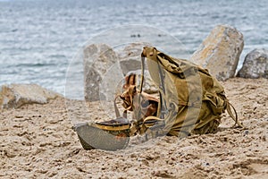 WWII american soldier equipment. photo