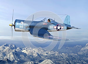 WWII Fighter Plane Warbird Pilot, Military