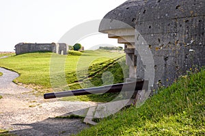 WWII German coastal artillery battery in Longues-sur-Mer, Normandy