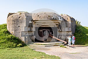 WWII German coastal artillery battery in Longues-sur-Mer, Normandy