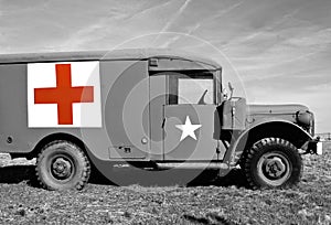 WWII Medic Jeep - Selective Coloring