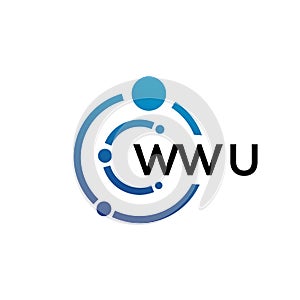 WWU letter technology logo design on white background. WWU creative initials letter IT logo concept. WWU letter design
