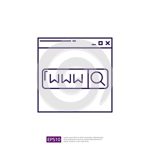 WWW Browser Vector Line Icon
