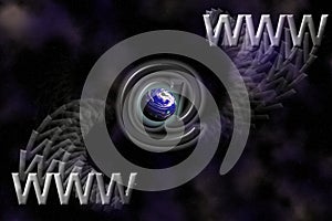 WWW , Earth and email symbols background