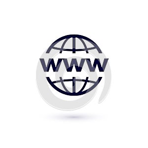 WWW flat icon. Vector concept illustration for design. World Wide Web icon