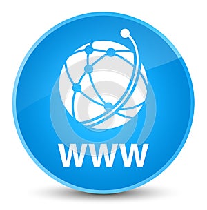 WWW (global network icon) elegant cyan blue round button