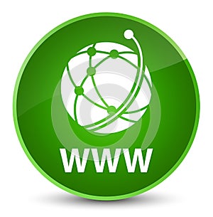 WWW (global network icon) elegant green round button