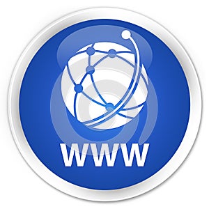 WWW (global network icon) premium blue round button