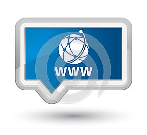 WWW (global network icon) prime blue banner button