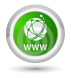 WWW (global network icon) prime green round button