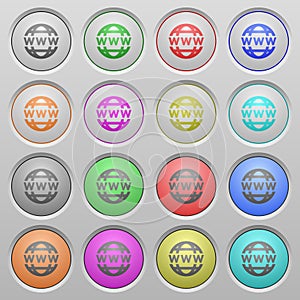 WWW globe plastic sunk buttons