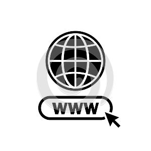 Www. Internet icon. Www search bar icon. Website icon photo