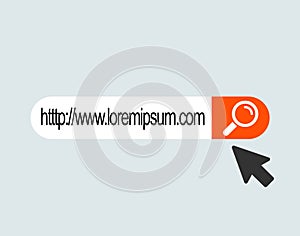 WWW internet search bar icon isolated on background.  Tool for web site, app, ui and logo