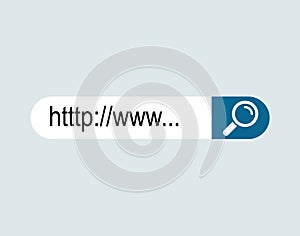 WWW internet search bar icon isolated on background.  Tool for web site, app, ui and logo